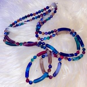 Gorgeous Vintage (80’s) Double Strand Stone Necklace